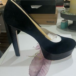 Black Suede Heels Platform